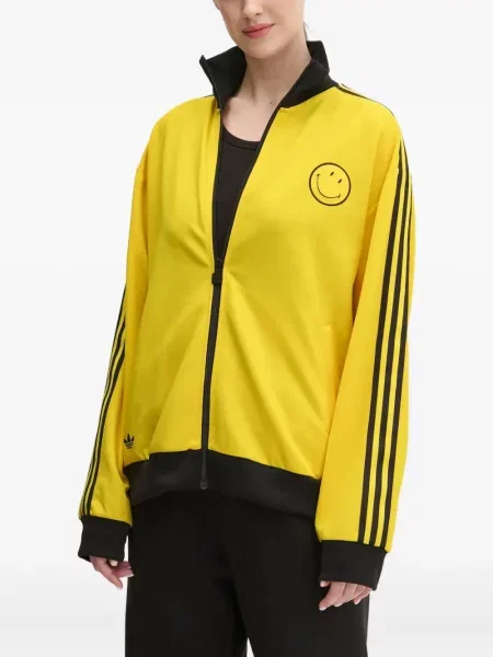 Top Adidas z autografem garniturowy w kwiatki czarny