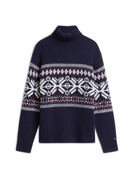TOMMY HILFIGER Pulover mornarska / rdeča bela