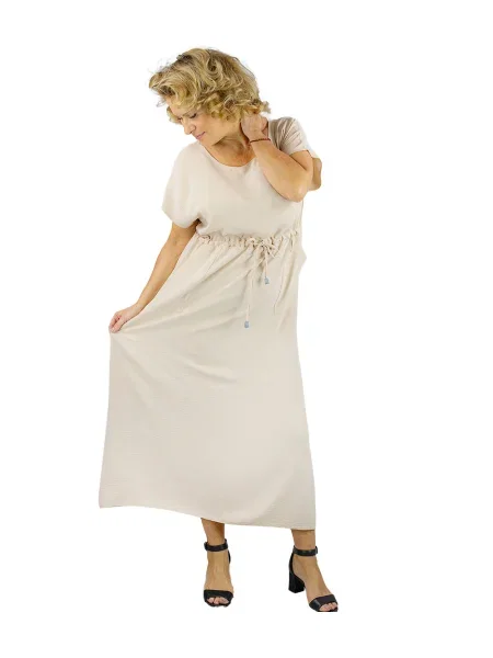 Dolgo obleka maxi obleka Pri bež