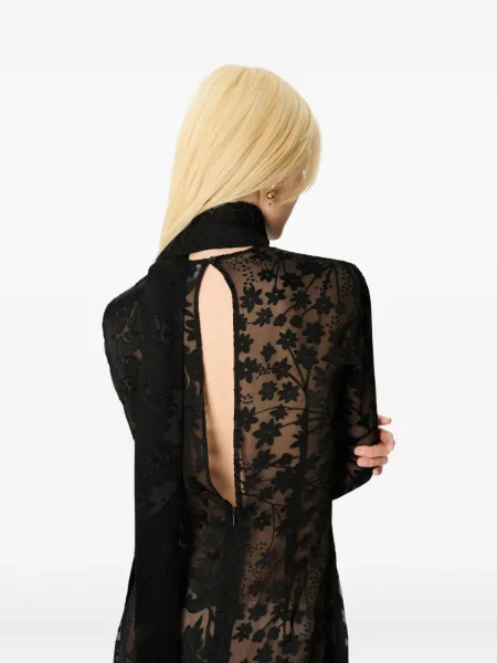 Φλοράλ κοστούμι μάξι φόρεμα Marine Serre με σχέδιο μαύρο