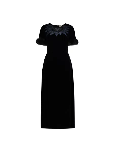 Sukienka Fendi skórzana czarna