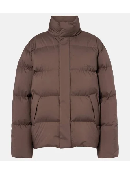 Kurtka puchowa Saint Laurent płócienna brązowa