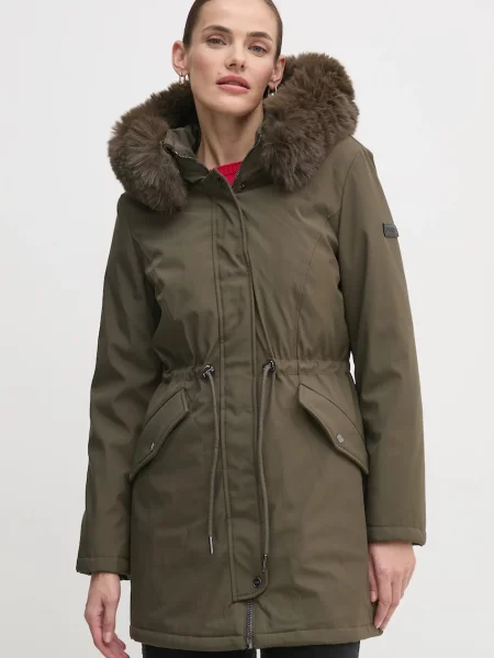 Парка Dkny дамска зимен модел зелено