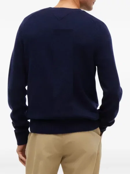 Pulover Tommy Hilfiger cu decolteu rotund albastru