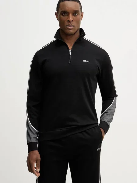 BOSS bluză lounge Tracksuit Jacket uni negru