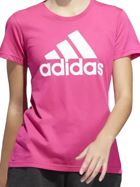 Legginsy Adidas do biegania z nadrukiem z dekoltem w serek czerwone