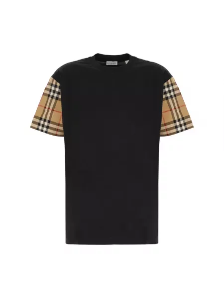 Koszulka Burberry casual w kratkę czarna