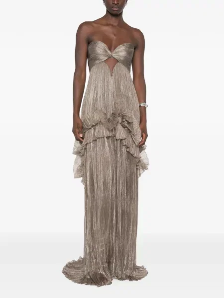 Rochie maxi Maria Lucia Hohan cu volane maro
