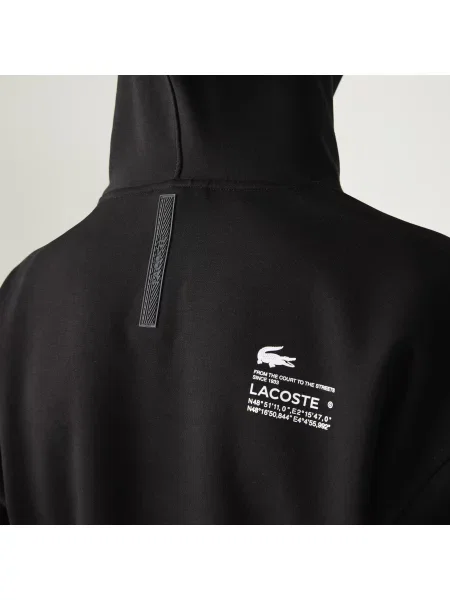 Lacoste Bluza Z Kapturem O Luźnym Kroju Lacoste czarna