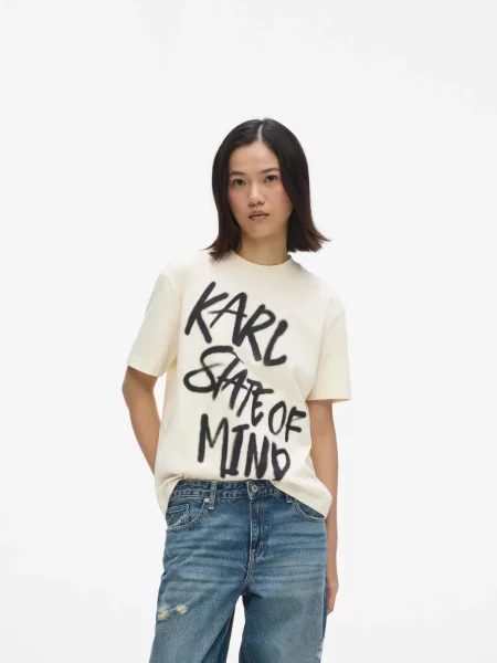 KARL LAGERFELD JEANS Tricou crem