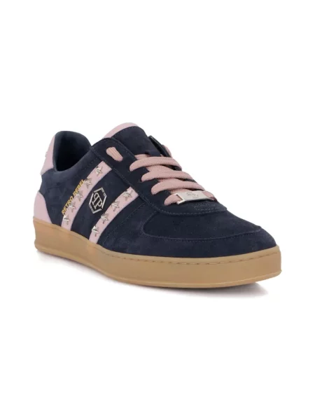 Sneakersy Philipp Plein skórzane z ćwiekami retro niebieskie