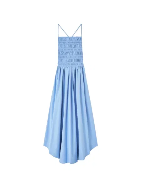 Rochie maxi Ganni din poplin albastru