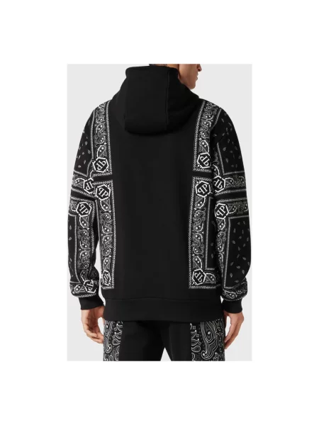Bluza z kapturem Philipp Plein z kapturem z wzorem paisley czarna