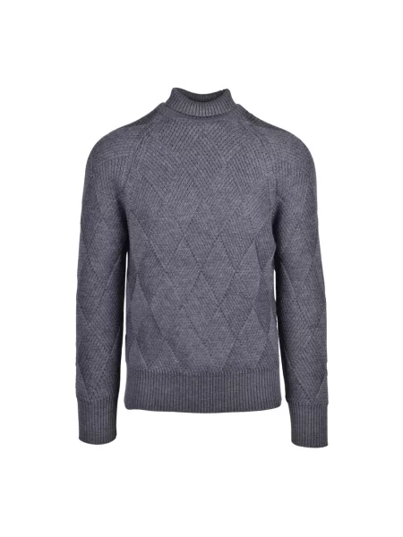 Sweter z golfem Alpha Studio wełniany szary