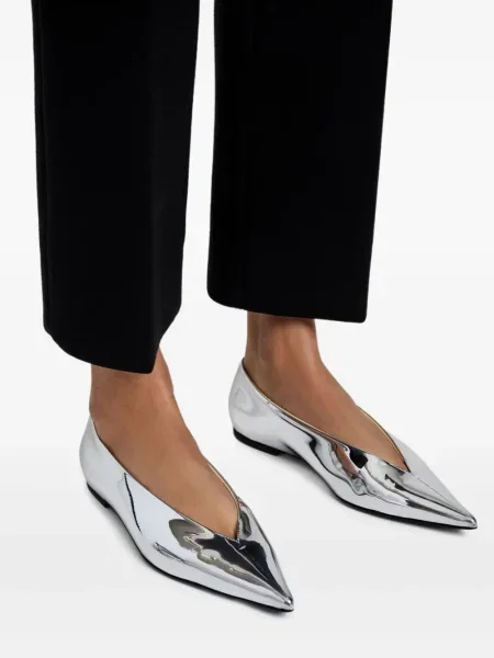 Pantofi cu toc Proenza Schouler fără toc argintiu