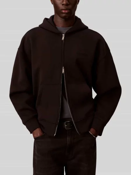 Bluza rozpinana z zamkiem błyskawicznym dwustronnym Ck Calvin Klein czarna