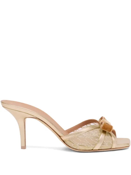 Sandale Malone Souliers cu funde de catifea auriu