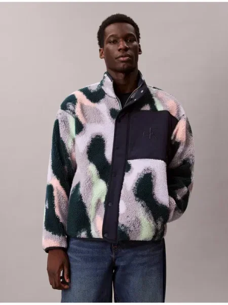 Calvin Klein Jeans hanorac fleece albastru