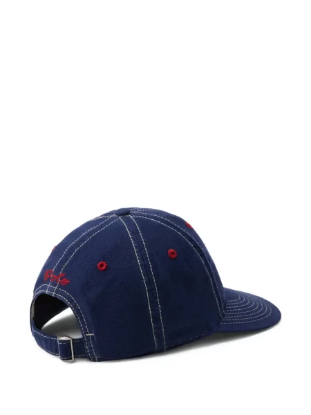 Czapka z daszkiem Polo Ralph Lauren w kratkę z twillu biznesowa niebieska