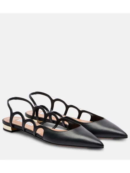 Balerini Aquazzura din piele slingback negru