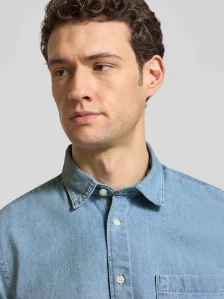 Koszula casualowa o kroju regular fit z bawełny ekologicznej model CARLO' Selected Homme niebieska