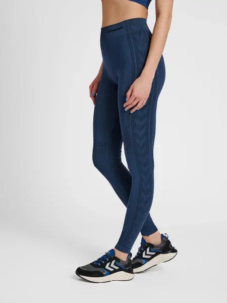 Legginsy mid-rise Hummel Shaping niebieskie