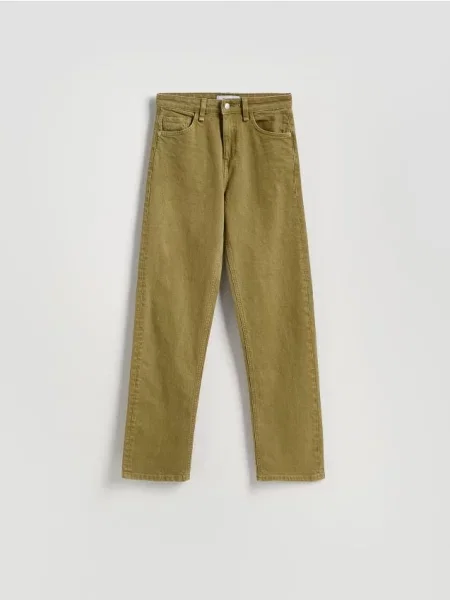 Reserved Jeansy straight fit zielony