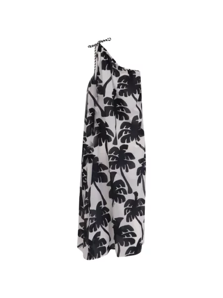 Rochie midi Farm Rio cu un umăr gol alb