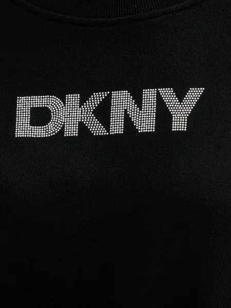 Махровый свитер Dkny с аппликацией черный