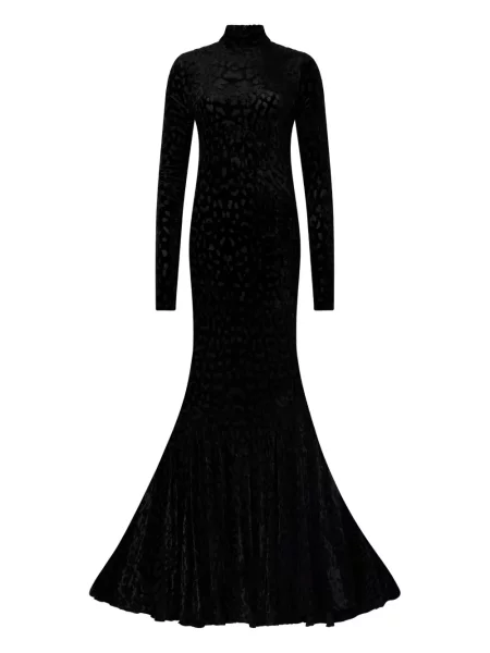 Rochie maxi Roberto Cavalli cu imagine de costum negru