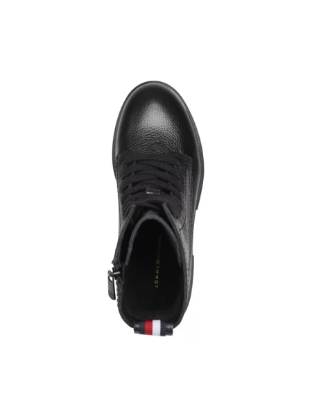 Botki Tommy Hilfiger skórzane czarne