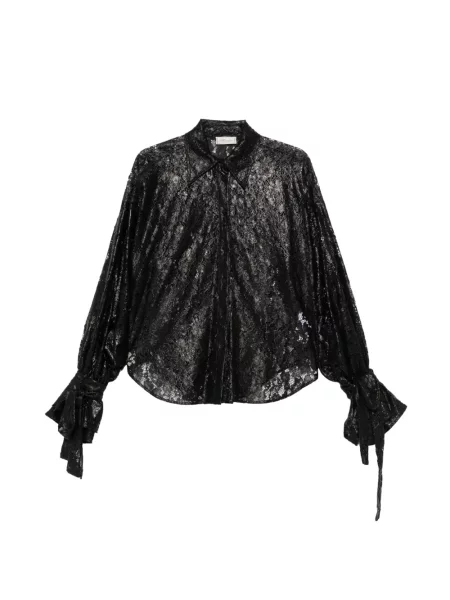 Cămașă Blumarine din dantelă cu legături negru