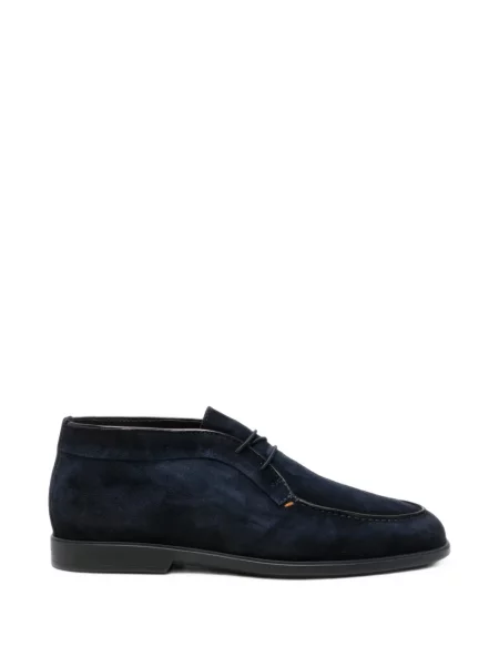 Pantofi loafer Santoni cu șireturi din dantelă albastru
