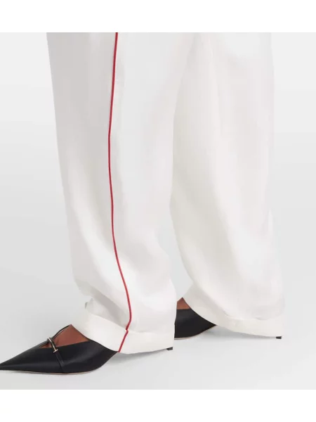 Pantaloni Tom Ford de mătase alb