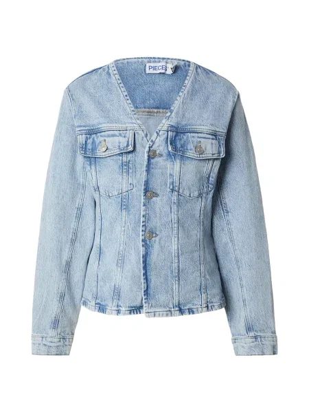 PIECES Prechodná bunda PCJILL denim modrá