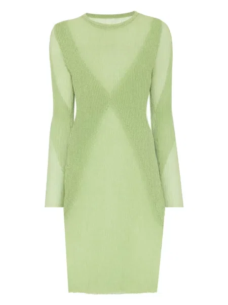 Dzianinowa mała sukienka mini Isa Boulder garniturowa zielona