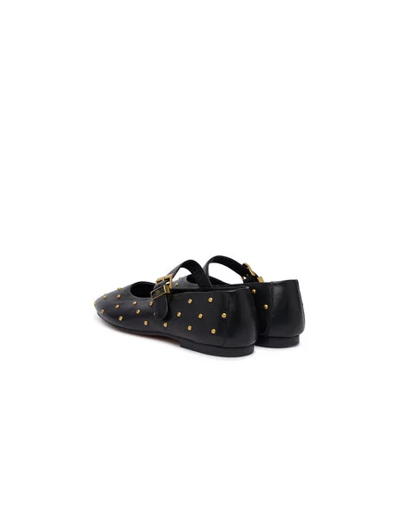 Baleríny Tommy Hilfiger Th Buckle Leather Stud Ballerina čierna