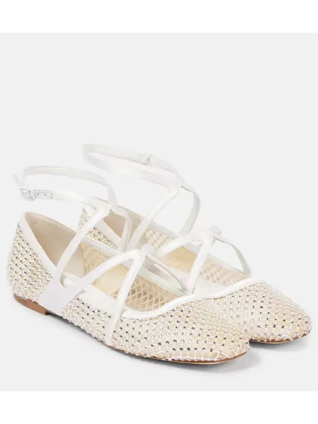 Balerinke Jimmy Choo z mrežo bela