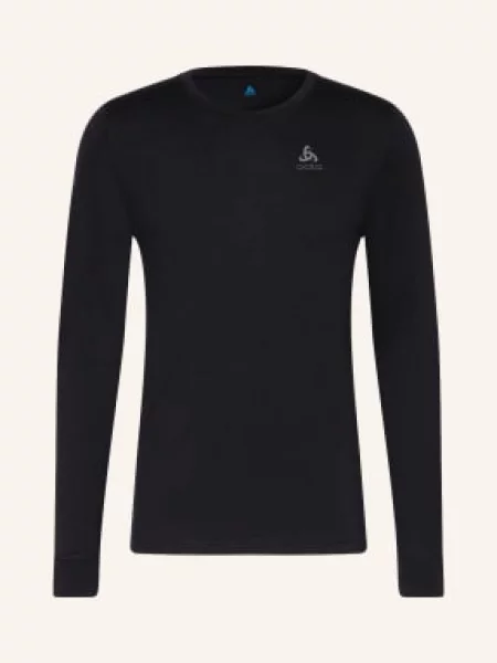 Termo mikina ODLO Merino Bl Top Crew Neck black černá