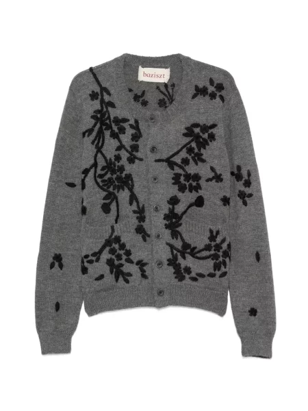 Cardigan Baziszt cu model floral gri