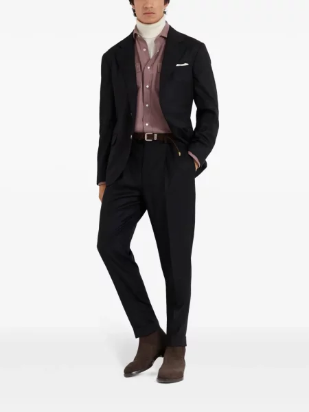 Pantaloni Brunello Cucinelli conici negru