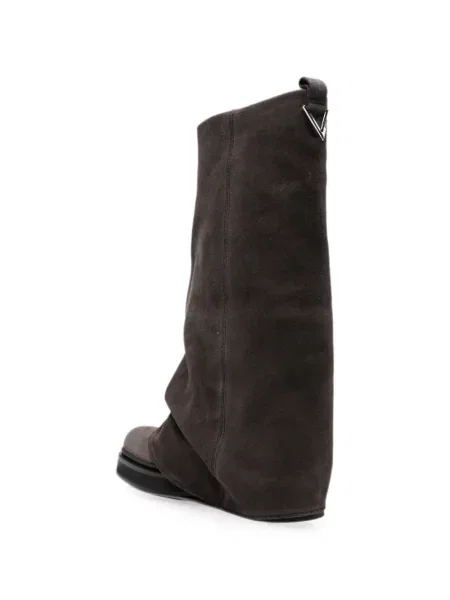Botine The Attico din piele de căprioară gri