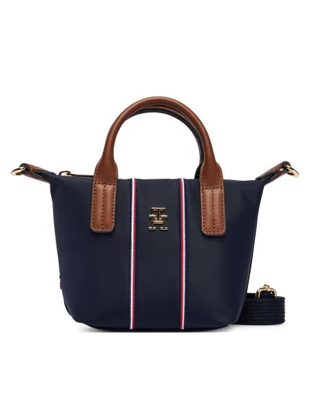 TOMMY HILFIGER Ročna torbica POPETTE marine / rjava / zlata modra