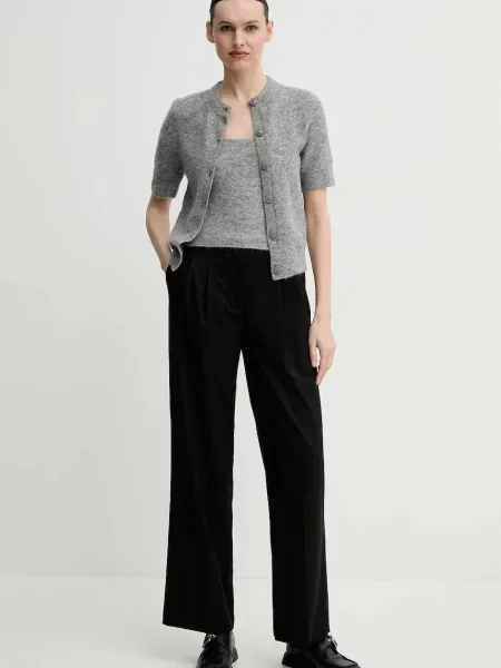 Spodnie Carter szerokie high waist czarny