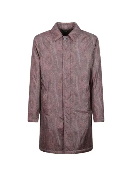 Palton Etro cu imagine cu model paisley maro