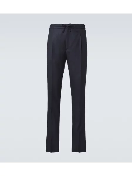 Pantaloni Lardini de lână albastru