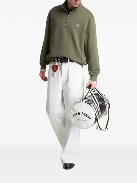 Hanorac cu fermoar Fred Perry cu broderie verde