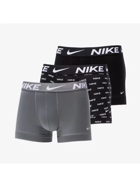 Pánske boxerky Nike Dri-Fit Essential 3 páry nike logo print/cool grey/black sivá