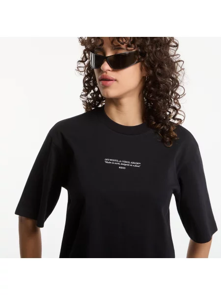 Tricou Off-White Statement Boxy Tee Black L alb