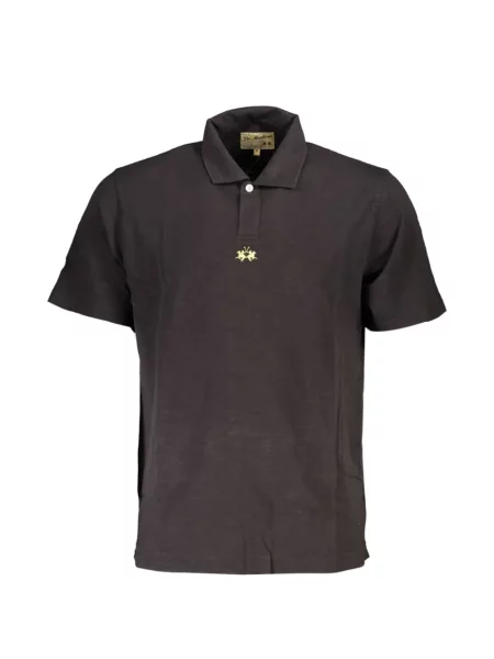 Tricou polo La Martina cu broderie negru